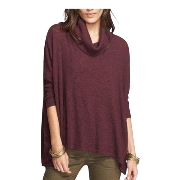 FP Beach World Traveler Mauve Soft Stretchy Split  Cowl Neck Pullover - Picture 1 of 7